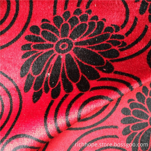 Printed Velvet African Curtain Fabric Polyester